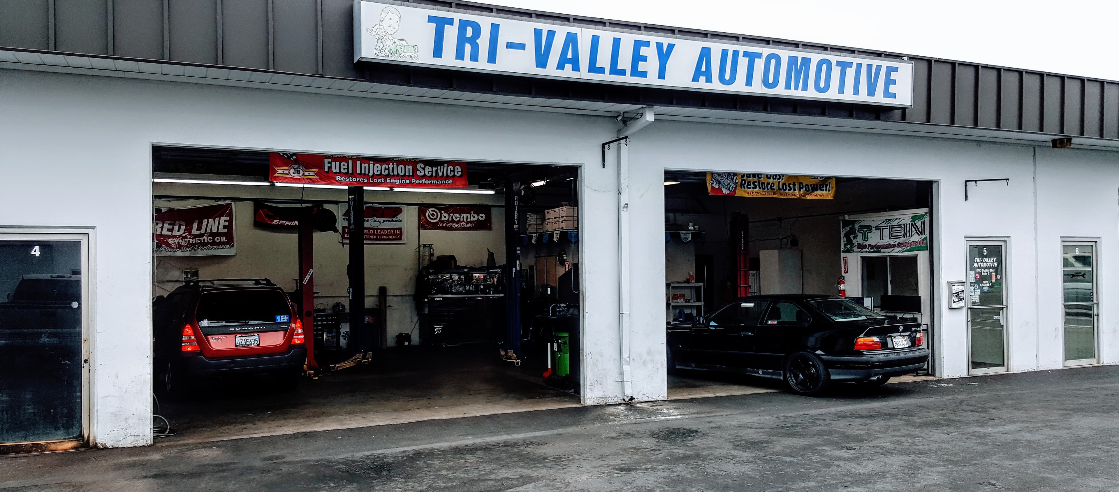 Tri-Valley Automotive Shop Exterior & Service Bays